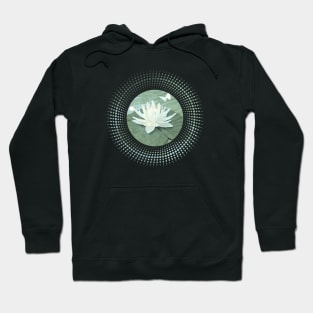 Lotus and Butterflies on Turquoise Water Hoodie